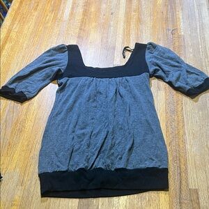 1955 Vintage Gray and Black Blouse